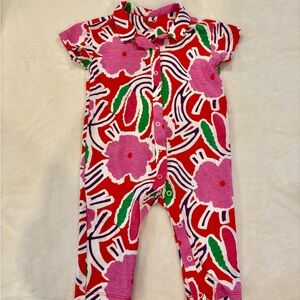 Diane Von Furstenberg Red and Pink Floral Kids Footie
